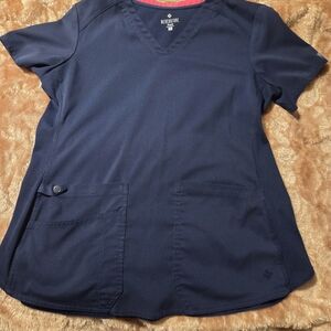 Med Couture Women's Dark Blue Short Sleeve Top
